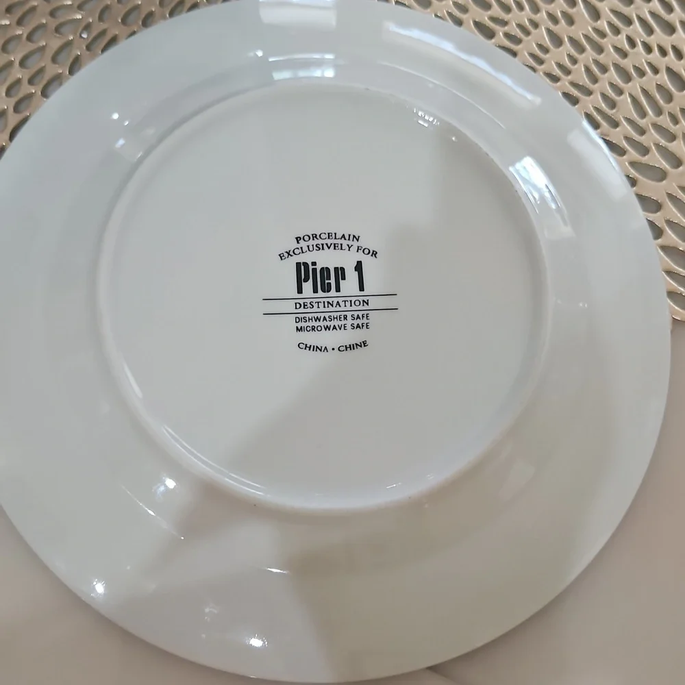 2 Piece Decorative Plates Collectable By PIER 1 IMPORTS Porcelain.